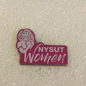 NYSUT Women New York State Union of Teachers Pink Enamel Lapel Pin